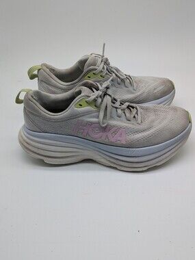HOKA Bondi 8 Women's Running Shoes Harbor Mist Lunar Rock Gray Size 8B